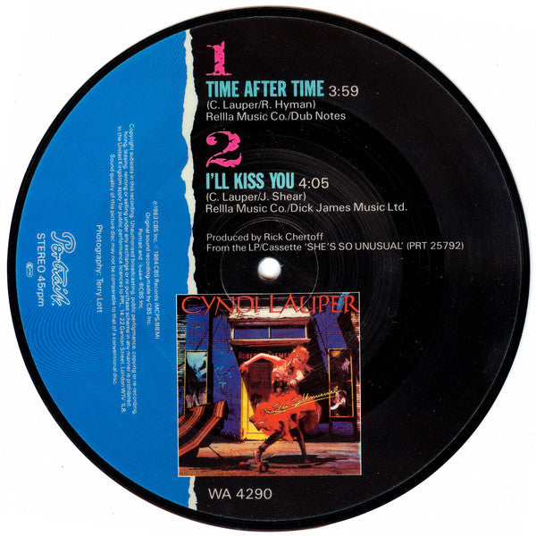 Cyndi Lauper : Time After Time (7", Single, Pic)